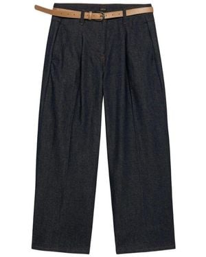 Oltre Palazzo-Jeans Aus Denim Mit Falten Vorne - Blau