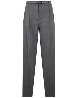 Max Mara Mannish Wool Flannel Broeken - Grijs