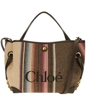 Chloé Clover Cabas Bag - Braun