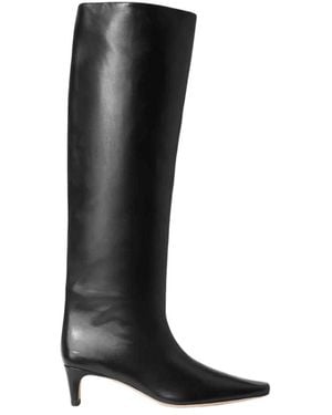 STAUD Schoenen ,Zwart ,Leer Puntige Neus Leren Kniehoge Laarzen