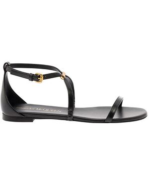 McQueen Flat Sandals - Black