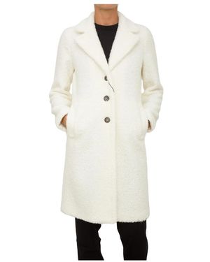 Marella Chaqueta Abrigo Estilo Jersey Blanco, Mujer, Talla