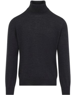 Brunello Cucinelli Truien & Vesten ,Grijs ,Wol Coltrui Van Scheerwol En Kasjmier - Blauw