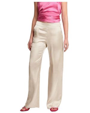 Kocca Broeken ,Wit ,Chic Licht Uitlopende Geklede Broek - Roze