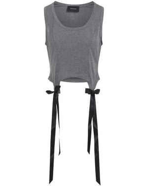 Simone Rocha Grijze Katoenen Tanktop Met Strikstaarten - Grijs