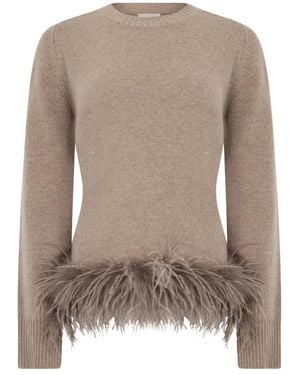P.A.R.O.S.H. P.A.R.O..H. ,Truien & Vesten ,Wol Sweater Met Rafeldetails - Bruin