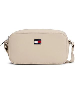 Tommy Hilfiger Tassen ,Wit ,Essential Metal Logo Crossbody Camera Tas - Naturel