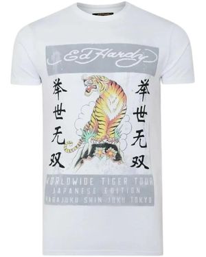 Ed Hardy T-Shirts - Blauw
