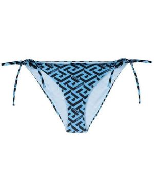 Versace Blauwe Logo Print Bikini Broekjes