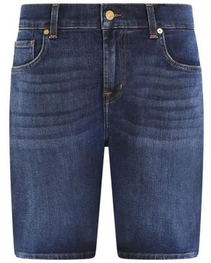 7 For All Mankind Blaue Kurze Innate Herrenjeans