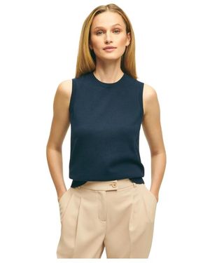Brooks Brothers Tops ,Blauw ,Katoen Supima Katoen Jersey Shell