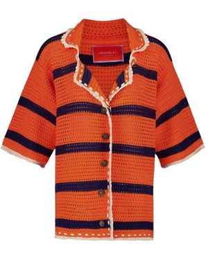 La DoubleJ Truien & Vesten ,Veelkleurig ,Katoen Salt'N'Vinegar Crochet Jacket - Rood