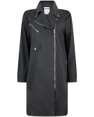 Moschino Lange Waterdichte Jas - Zwart