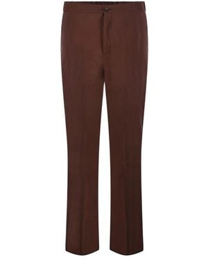 Hevò Slim-Fit Pants - Brown