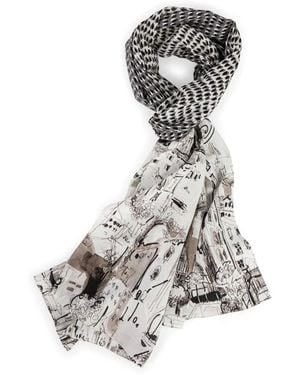 Marc Cain Seidenschal Mit Print-Mix - Grijs
