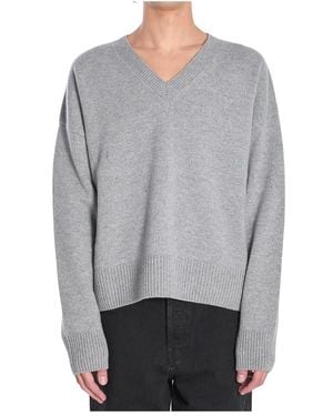 Ami Paris V-Neck Knitwear - Gris