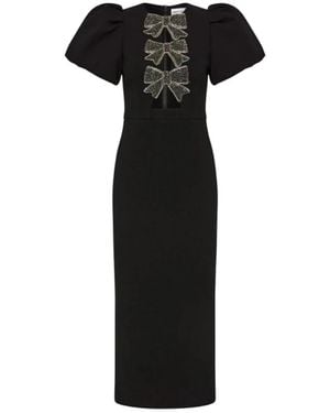Rebecca Vallance Elegantes Midi-Kleid Mit Schleife - Schwarz
