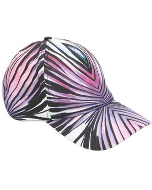 Roberto Cavalli Accessoires ,Veelkleurig ,Katoen Ray Of Paradise Print Hoed - Paars