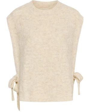 Cream Truien & Vesten ,Wol Crhaggie Knit Slipover - Naturel