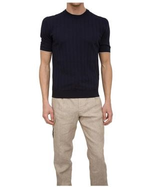 Peserico Round-Neck Knitwear - Blue