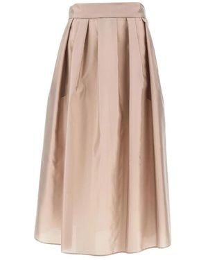 Max Mara Taffetà Ankle-Length Skirt - Natural
