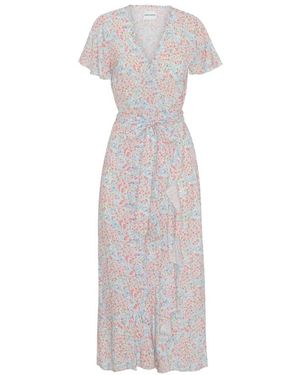 American Dreams Blumiges wickelkleid für sommertage - Grau