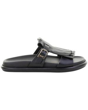 Santoni Flat Sandalen - Schwarz
