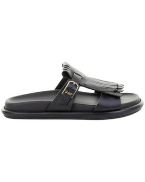 Santoni Flat Sandals - Black