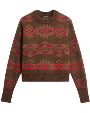 Woolrich Truien & Vesten ,Bruin ,Ronde Hals Gebreid