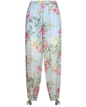 Liu Jo Broeken ,Veelkleurig ,Wa 6342-T3473 Rechte Broek - Blauw