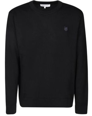 Maison Kitsuné Round-Neck Knitwear - Black