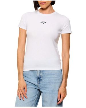 Guess Tops ,Wit ,Katoen T-Shirts - Blauw