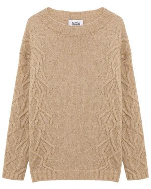 Alpha Studio Round-Neck Knitwear - Neutro