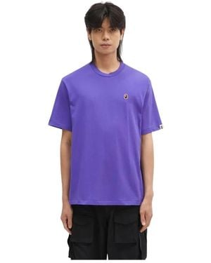 A Bathing Ape One Point Relaxed Fit Tee - Paars