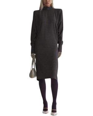 Mugler Bat Sleeves Jurk - Zwart