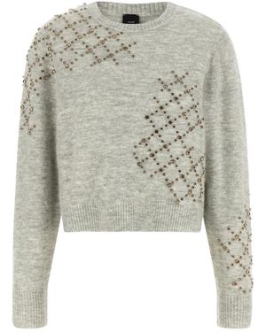 Pinko Round-Neck Knitwear - Gris
