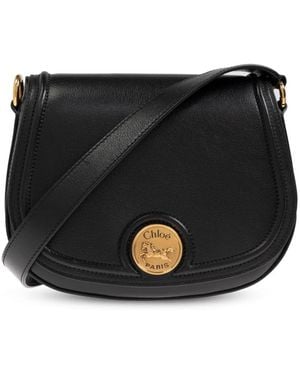 Chloé Schultertasche Pferdemedaille - Schwarz
