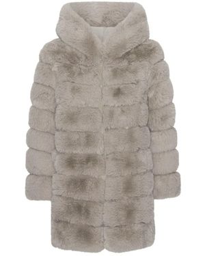 American Dreams Jassen ,Polyester Blake Faux Fur Coat Long - Grijs