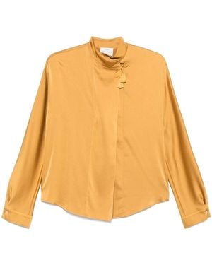 forte_forte Kimono-Hemdbluse Aus Schwerem Stretch-Seidensatin - Orange