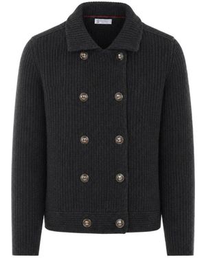 Brunello Cucinelli Truien & Vesten ,Zwart ,Kasjmier Marina Vest