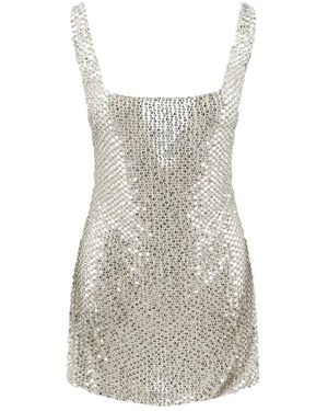 retroféte Kleedjes ,Wit ,Pailletten Mini Jurk Met Pailletten En Strass - Grijs