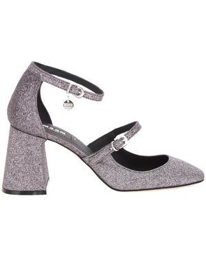 MSGM Logo-Bedel 90Mm Glitter Pomp - Metallic