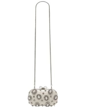 Self-Portrait Crystal Clutch - Metallic