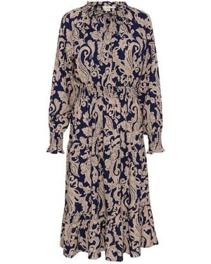 Cream Midi Dresses - Brown