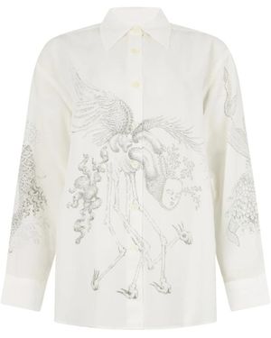 Our Legacy Favoriete Blouse Puntenslijper Allegorie Print - Wit