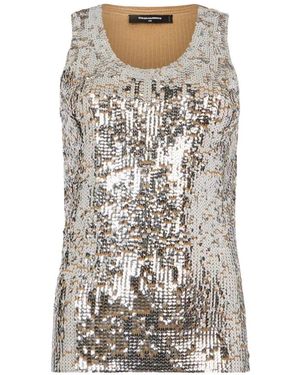 DSquared² Canotta Con Paillettes Girocollo Smanicata - Bruin