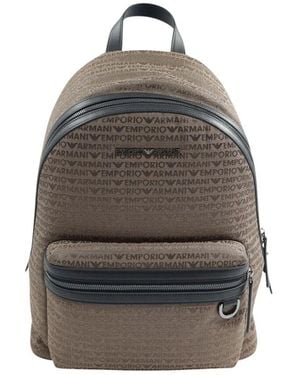 Emporio Armani Dunkelbraune Taschen Mit Monogramm-Logo - Grau