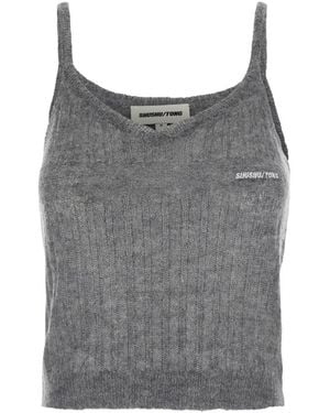 ShuShu/Tong Tops ,Grijs ,Wol Rib Sweater Camisole