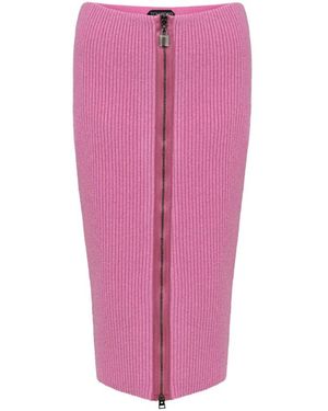 Tom Ford Rokken ,Roze ,Wol Gebreide Kokerrok Met Rits