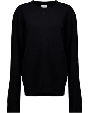 Courreges Round-Neck Knitwear - Negro